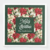 名前をカスタムするホリデーナプキンズシックポインセチアスタイル (正面)