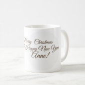 名前をカスタムするホリデーマグ、かわいい子犬 コーヒーマグカップ (正面右)