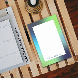 名前をカスタムするホログラフィックブルーグリーンターコイズ グラデーション ポストイット