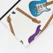 名前をカスタムするホワイトカラフルエレクトリックギター フリースブランケット (角)