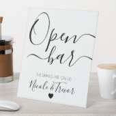 名前をカスタムするホワイトカリグラフィオープンバー 台座サイン (インサイチュ)