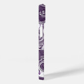 名前をカスタムするホワイトスパイラルパターンパープル抽象芸術 Case-Mate iPhoneケース (裏面 / 右)