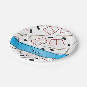 名前をカスタムするホワイトホッケーのスティックは網を覆う ペーパープレート (アングル)