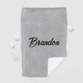 名前をカスタムするホワイトレザーゴルフタオル ゴルフタオル (インサイチュ)