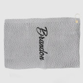 名前をカスタムするホワイトレザーゴルフタオル ゴルフタオル (横)