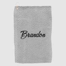 名前をカスタムするホワイトレザーゴルフタオル