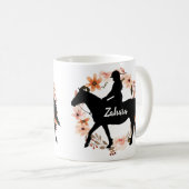 名前をカスタムするホースのコーヒーマグ コーヒーマグカップ (正面右)