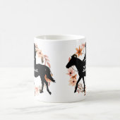 名前をカスタムするホースのコーヒーマグ コーヒーマグカップ (中央)