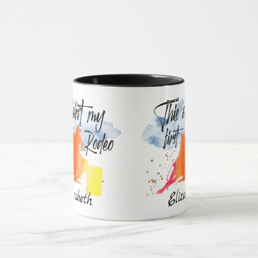 名前をカスタムするホース女性のカーボーイ カラフル マグカップ (中央)