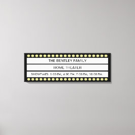 名前をカスタムするホームムービーシアターマーキーパーソナル キャンバスプリント