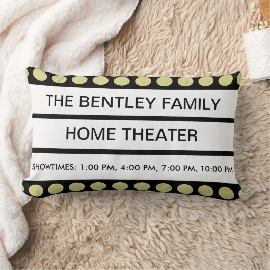 名前をカスタムするホームムービーシアターマーキーパーソナル ランバークッション (ブランケット)