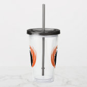 名前をカスタムするボウリング火炎付きボール アクリルタンブラー (右)