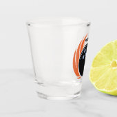 名前をカスタムするボウリング火炎付きボール ショットグラス (左)