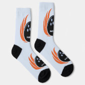 名前をカスタムするボウリング火炎付きボール ソックス (右)