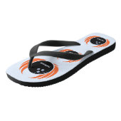 名前をカスタムするボウリング火炎付きボール ビーチサンダル (アングル)