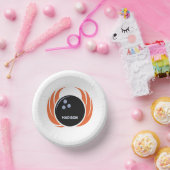 名前をカスタムするボウリング火炎付きボール ペーパーボウル (パーティー)