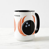 名前をカスタムするボウリング火炎付きボール マグカップ (正面右)