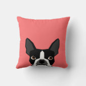 名前をカスタムするボストンテリアピローペットピロー クッション (裏面)