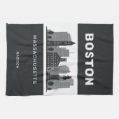 名前をカスタムするボストンマサチューセッツ キッチンタオル (横)