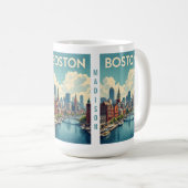 名前をカスタムするボストンマサチューセッツ コーヒーマグカップ (正面右)