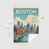 名前をカスタムするボストンマサチューセッツ ゴルフタオル (インサイチュ)