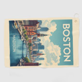 名前をカスタムするボストンマサチューセッツ ゴルフタオル (横)