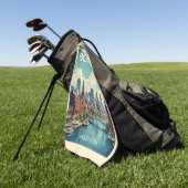 名前をカスタムするボストンマサチューセッツ ゴルフタオル (グリーン)