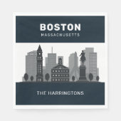 名前をカスタムするボストンマサチューセッツ スタンダードランチョンナプキン (正面)