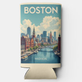 名前をカスタムするボストンマサチューセッツ スリム缶クーラー (裏面)