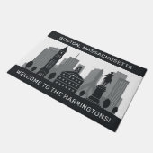 名前をカスタムするボストンマサチューセッツ ドアマット (アングル)