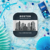 名前をカスタムするボストンマサチューセッツ ペーパープレート (パーティー)