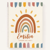 名前をカスタムするボホーレインボー新学期 ノートブック (正面)