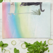 名前をカスタムするボンベイキャットペット キッチンタオル (折り畳み)