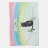 名前をカスタムするボンベイキャットペット キッチンタオル (縦)