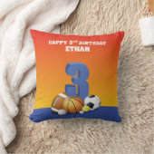名前をカスタムするボーイ第3期バースポーズボール クッション (ブランケット)