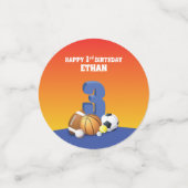 名前をカスタムするボーイ第3期バースポーズボール コンフェッティ (スモール正面)