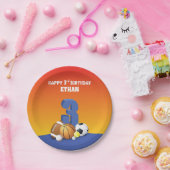 名前をカスタムするボーイ第3期バースポーズボール ペーパープレート (パーティー)