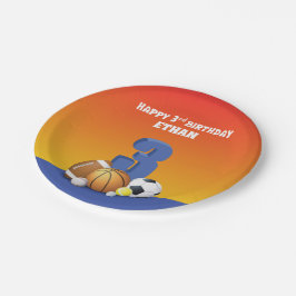 名前をカスタムするボーイ第3期バースポーズボール ペーパープレート