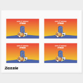 名前をカスタムするボーイ第6誕生日スポーツボール 長方形シール (シート)