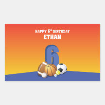 名前をカスタムするボーイ第6誕生日スポーツボール