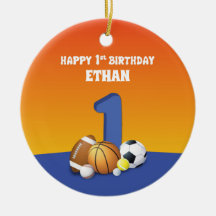 名前をカスタムするボーイ1歳バースデースポーツボール
