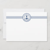 名前をカスタムするボートいかり航海のスターズロープネイビー ノートカード (正面)