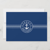 名前をカスタムするボートいかり航海のスターズロープネイビー ノートカード (裏面)