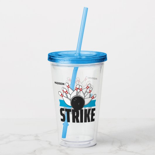 名前をカスタムするボーリングストライキ アクリルタンブラー (裏面)