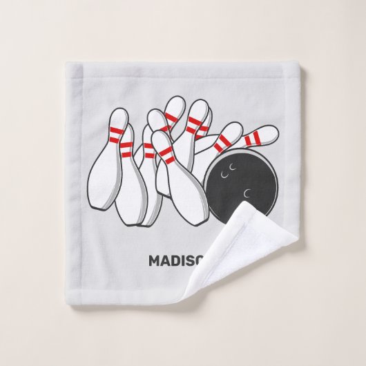 名前をカスタムするボーリングストライキ ウォッシュタオル (ウォッシュタオル)