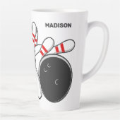 名前をカスタムするボーリングストライキ カフェラテマグ (右)