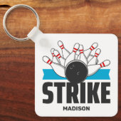 名前をカスタムするボーリングストライキ キーホルダー (正面)