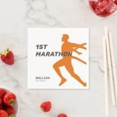 名前をカスタムするポストマラソンお祝いパーティー スタンダードカクテルナプキン (インサイチュ)