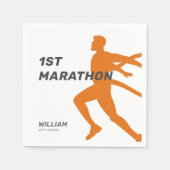 名前をカスタムするポストマラソンお祝いパーティー スタンダードカクテルナプキン (正面)