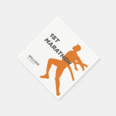 名前をカスタムするポストマラソンお祝いパーティー スタンダードカクテルナプキン (角)